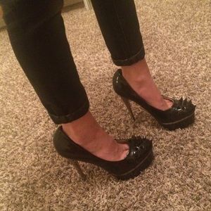 Black spiked heels